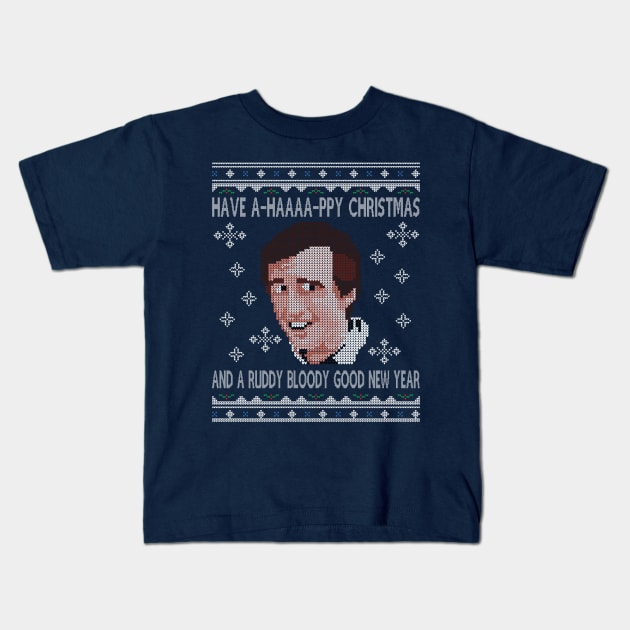 Christmas Alan Partridge A-Haaaapy Christmas Knit Pattern Kids T-Shirt by Nova5